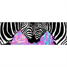 Lade das Bild in den Galerie-Viewer, Aluminiumbild gebürstet Zebras All you need is love Panorama
