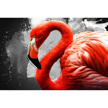 Lade das Bild in den Galerie-Viewer, Leinwandbild Flamingo Modern Art Querformat

